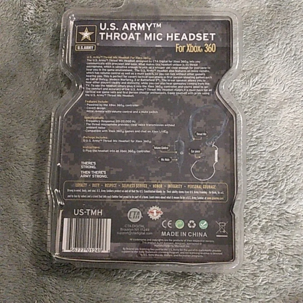 New In Beat Up Sealed Package CTA U.S. Army Throat Mic Headset For Xbox 360